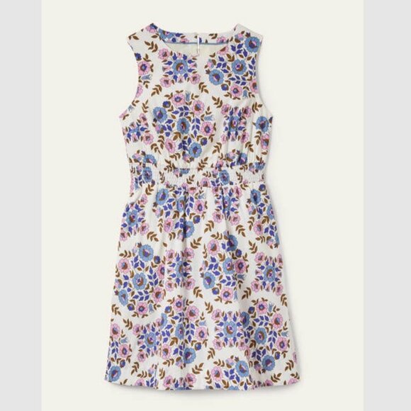 Boden Smocked Waist Mini Dress in Multi/Wildflower Prairie - size 8P - Picture 1 of 16